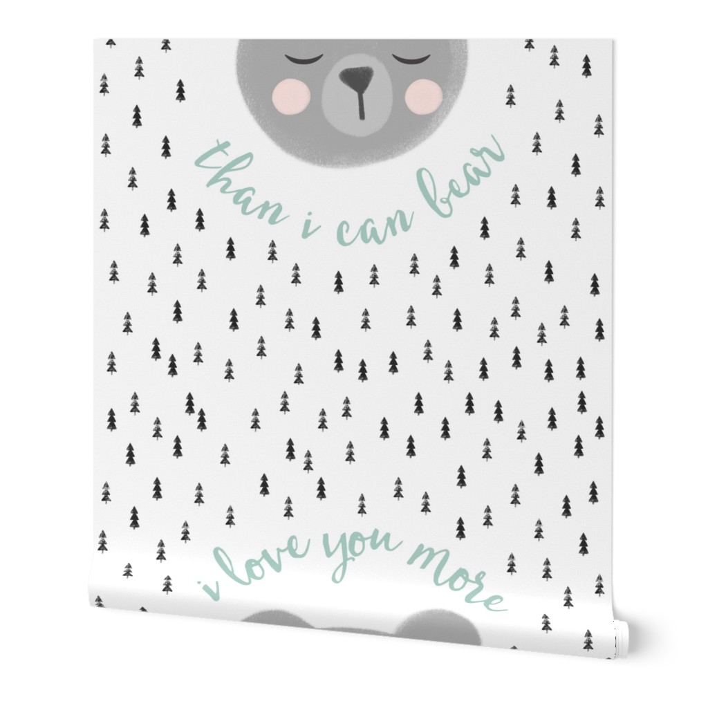 27" (half yard minky) I love you more than I can bear - grey 