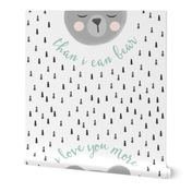 27" (half yard minky) I love you more than I can bear - grey 