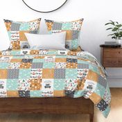 be brave little fox cheater quilt - with tribal arrows - gender neutral