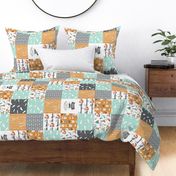 be brave little fox cheater quilt with tribal arrows (rotated) - gender neutral