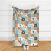 be brave little fox cheater quilt with tribal arrows (rotated) - gender neutral