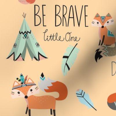 Brave little fox- on peach