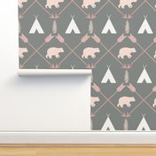 bear camp stripe gray