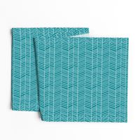 Teal Herringbone Rotated