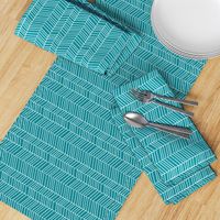 Teal Herringbone Rotated