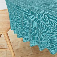 Teal Herringbone Rotated