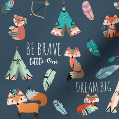 Brave little fox- on slate