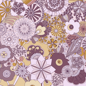 70s Flowers - Purple