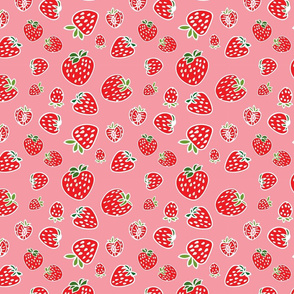 strawberry pattern soft pink