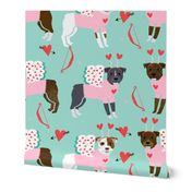 pitbull love bug (larger scale) cupid dog breed fabric 