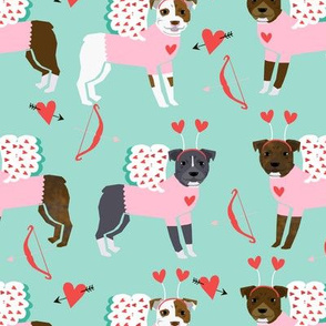 pitbull love bug (larger scale) cupid dog breed fabric 