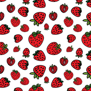 strawberries pattern on white