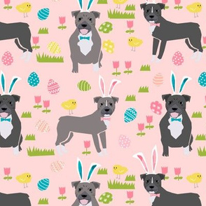pitbull easter  (larger scale)  dog breed fabric 