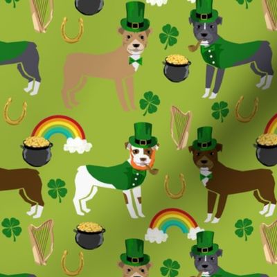 pitbull leprechaun (larger scale) dog breed fabric 