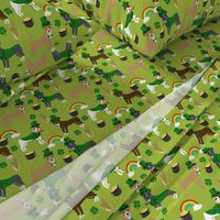 pitbull leprechaun (larger scale) dog breed fabric 