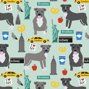 pitbull nyc (larger scale)  dog breed fabric 