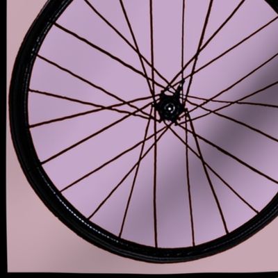 Cycling - Faux Quilt - Bike Wheels - Design 7488815 - Blue Orange - LARGE SCALE