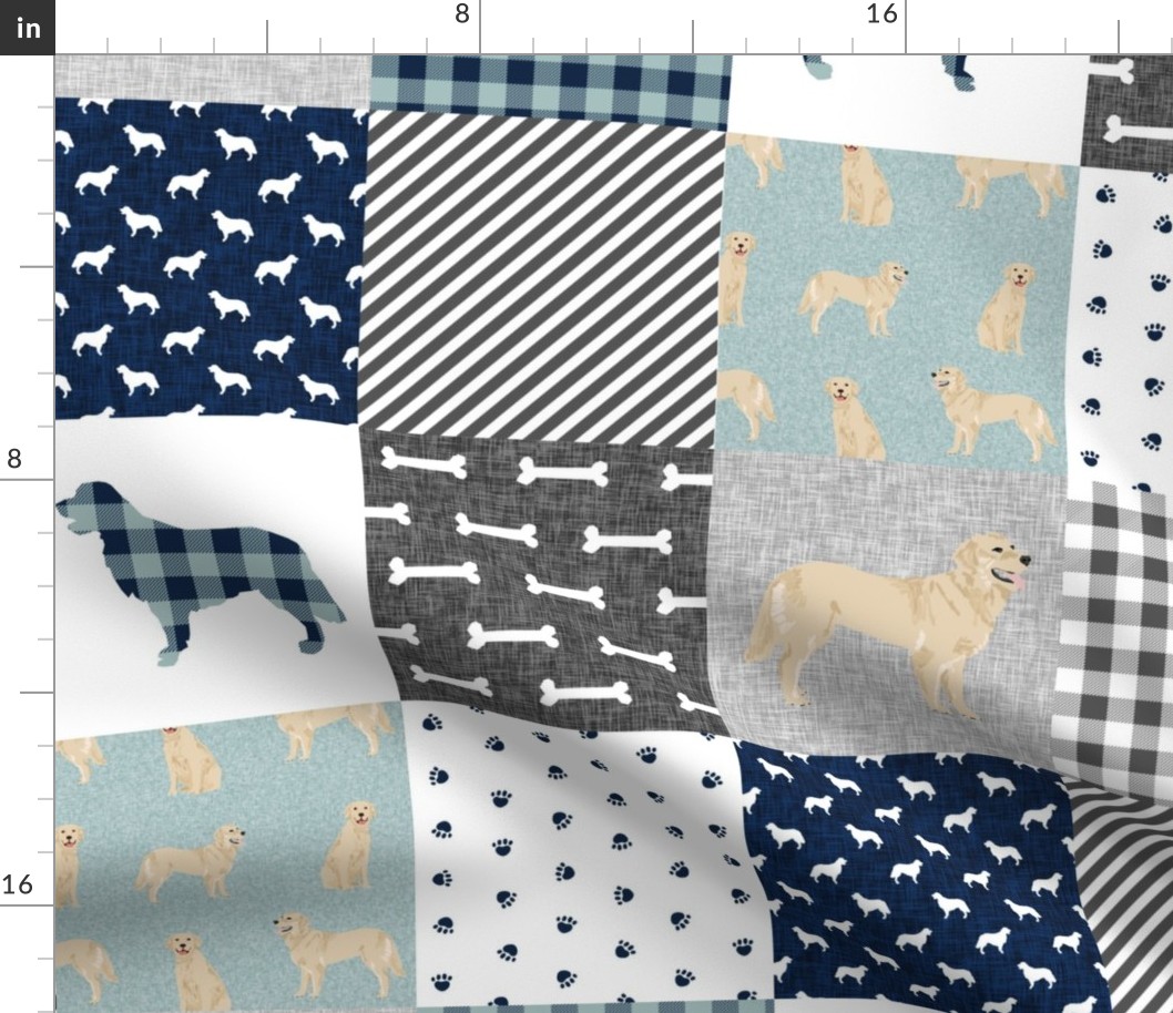 golden retriever pet quilt b cheater wholecloth dog breed fabric