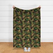 Forest Bigfoot Camoflauge in Earthy Greens Large