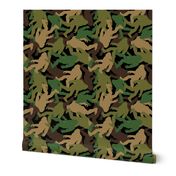 Forest Bigfoot Camoflauge in Earthy Greens Large