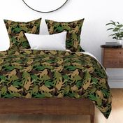 Forest Bigfoot Camoflauge in Earthy Greens Large