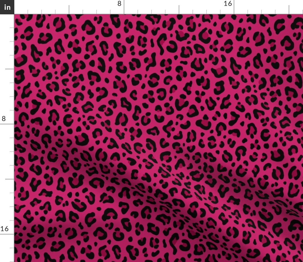 ★ LOVE LEOPARD – LEOPARD PRINT in HOT PINK ★ Medium Scale / Collection : Leopard spots – Punk Rock Animal Print