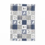 Woodland//Have Courage - Wholecloth Cheater Quilt - Navy - Rotated