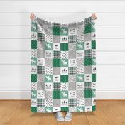 Woodland//Have Courage - Wholecloth Cheater Quilt - Emerald Green