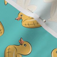 duck pool float - yellow and light green