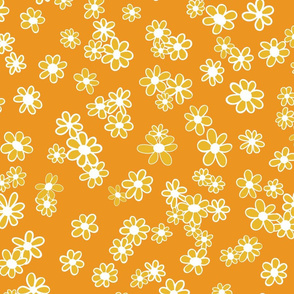 70s Flowers - Orange - Mini Daisy Coordinate-02