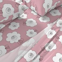70s Flowers - Pink - Fluffy Flowers Coordinate-02