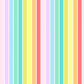 Colorful Pastel Rainbow Stripes - Large