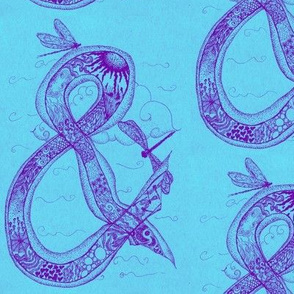 Ampersand doodling-Aqua