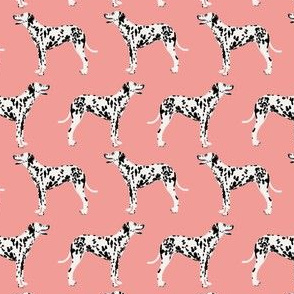 dalmatian dog (smaller scale) fabric dalmation pink coral fabric for dalmatian owners cute dog fabric