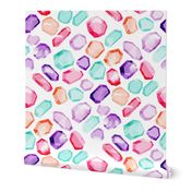 crystals  - purple, pink, aqua, peach - large