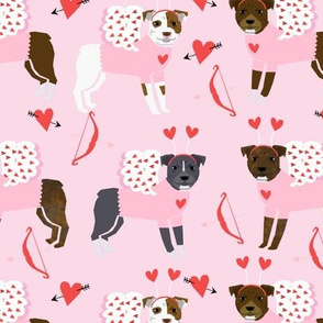 pitbull valentine's day dog breed love dog fabric
