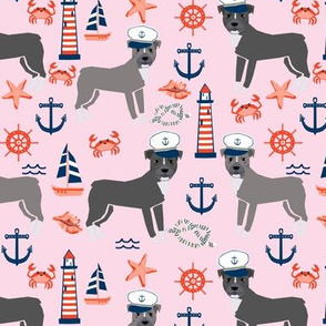 pitbull nautical dog breed sailing dog fabric