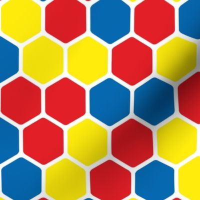 Hexagon Pattern in Solid Bright Colors