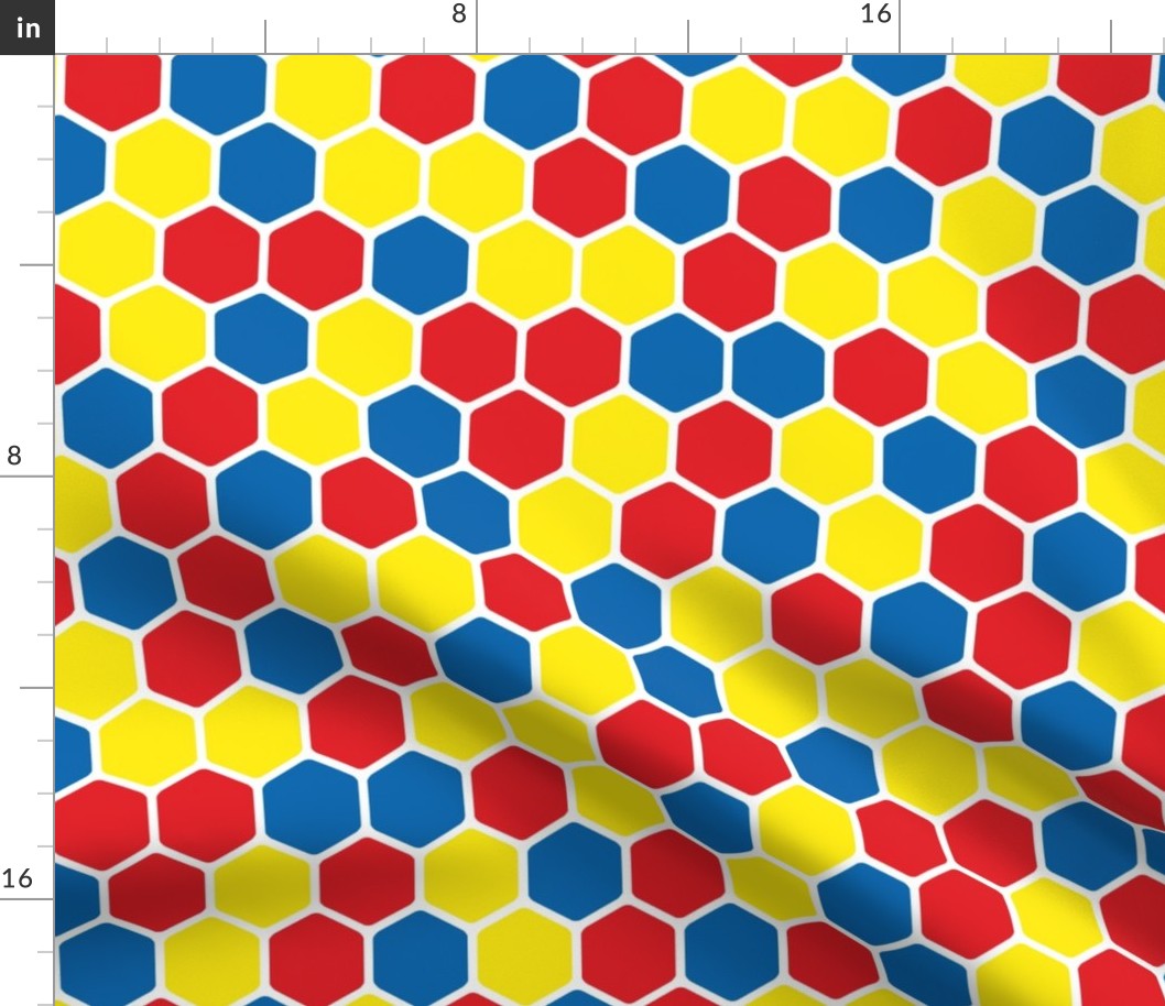 Hexagon Pattern in Solid Bright Colors