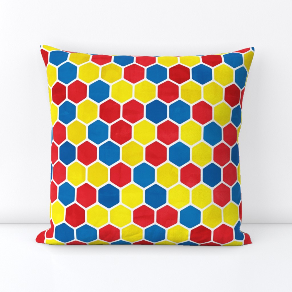 Hexagon Pattern in Textured Bright Colors