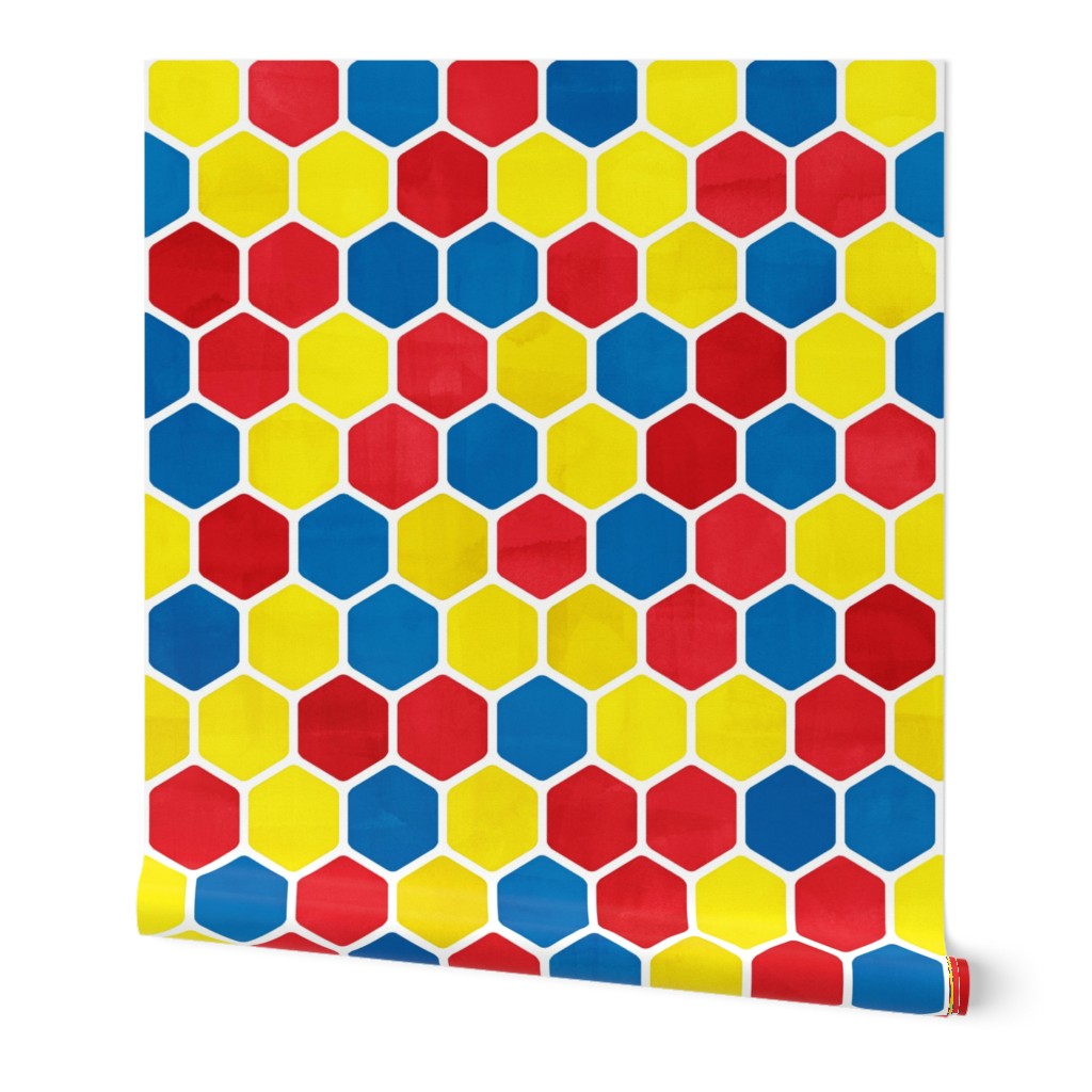 Hexagon Pattern in Textured Bright Colors