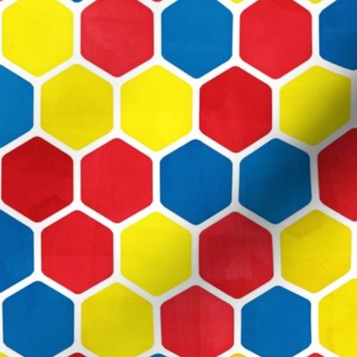 Hexagon Pattern in Textured Bright Colors