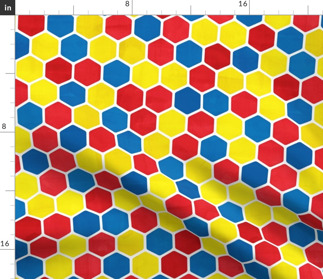 Hexagon Pattern in Textured Bright Colors