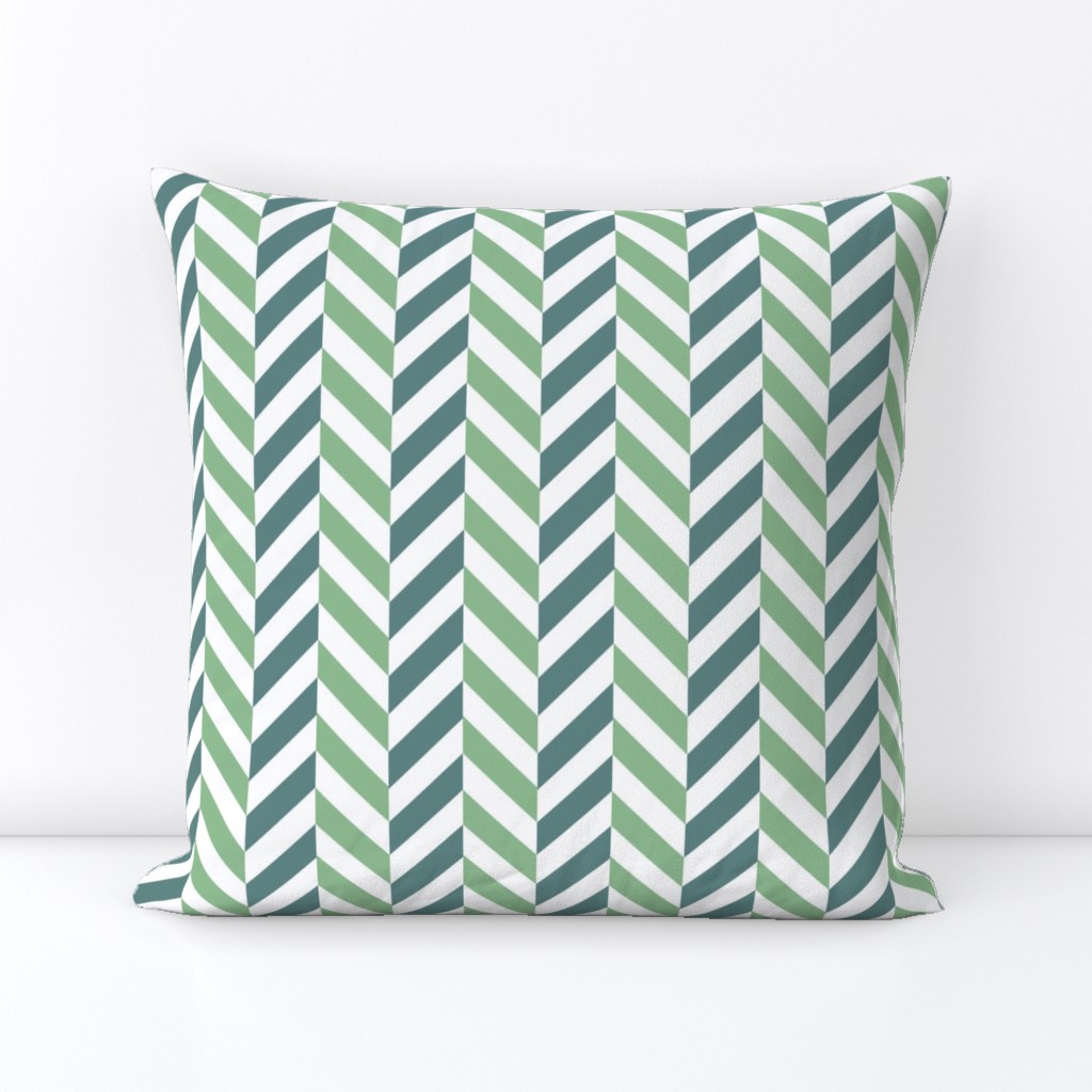 zigzag chevron green on white small scale