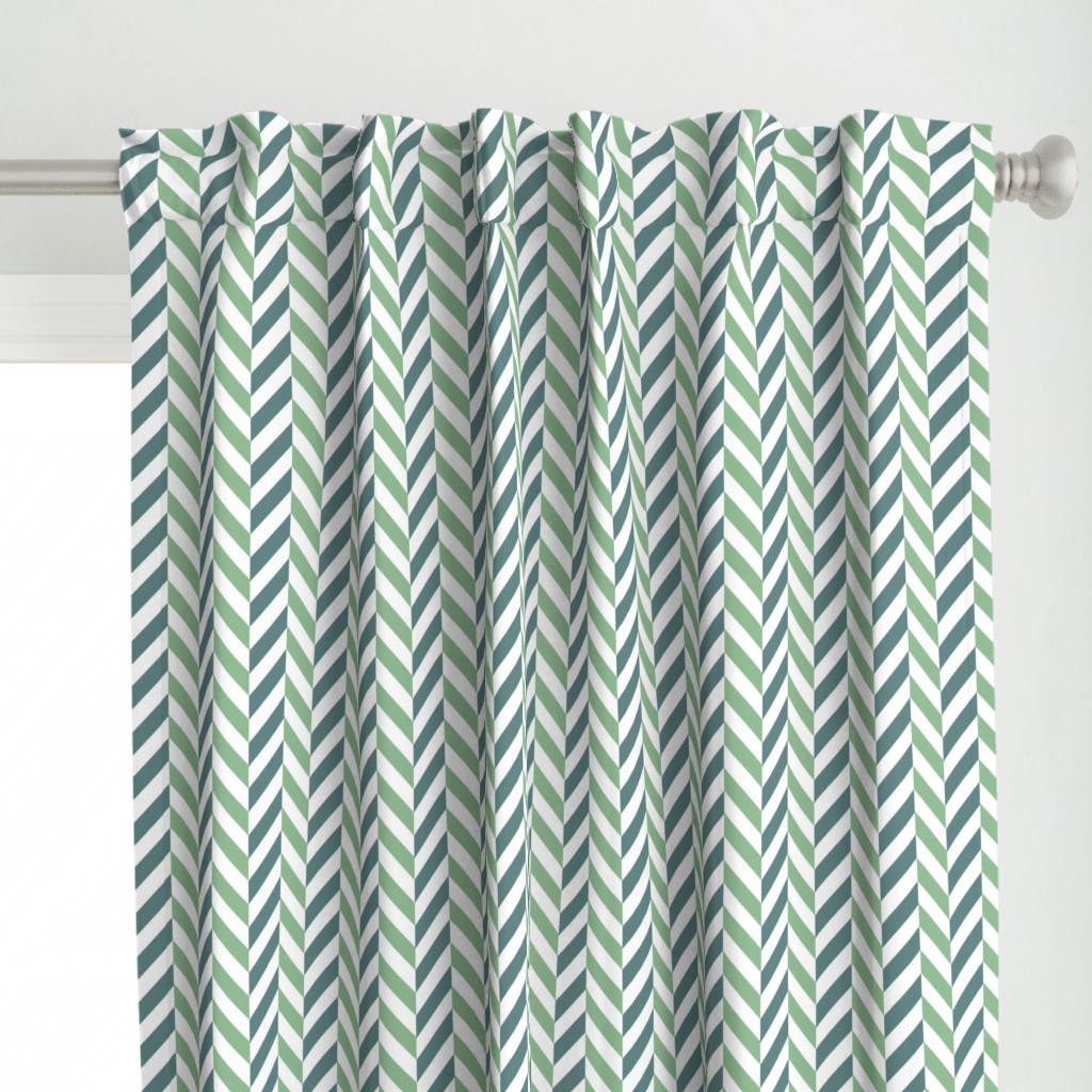 zigzag chevron green on white small scale