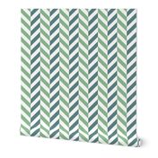 zigzag chevron green on white small scale