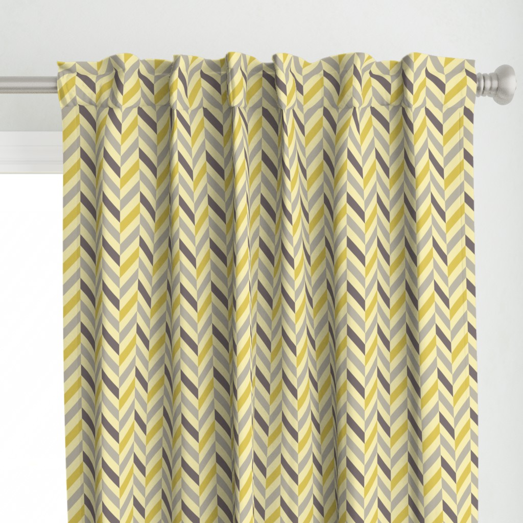 zigzag chevron gray on yellow small scale