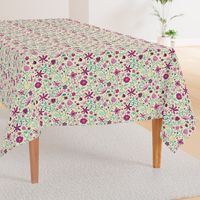 Indian floral chintz pink and green | small