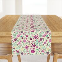 Indian floral chintz pink and green | small