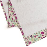 Indian floral chintz pink and green | small